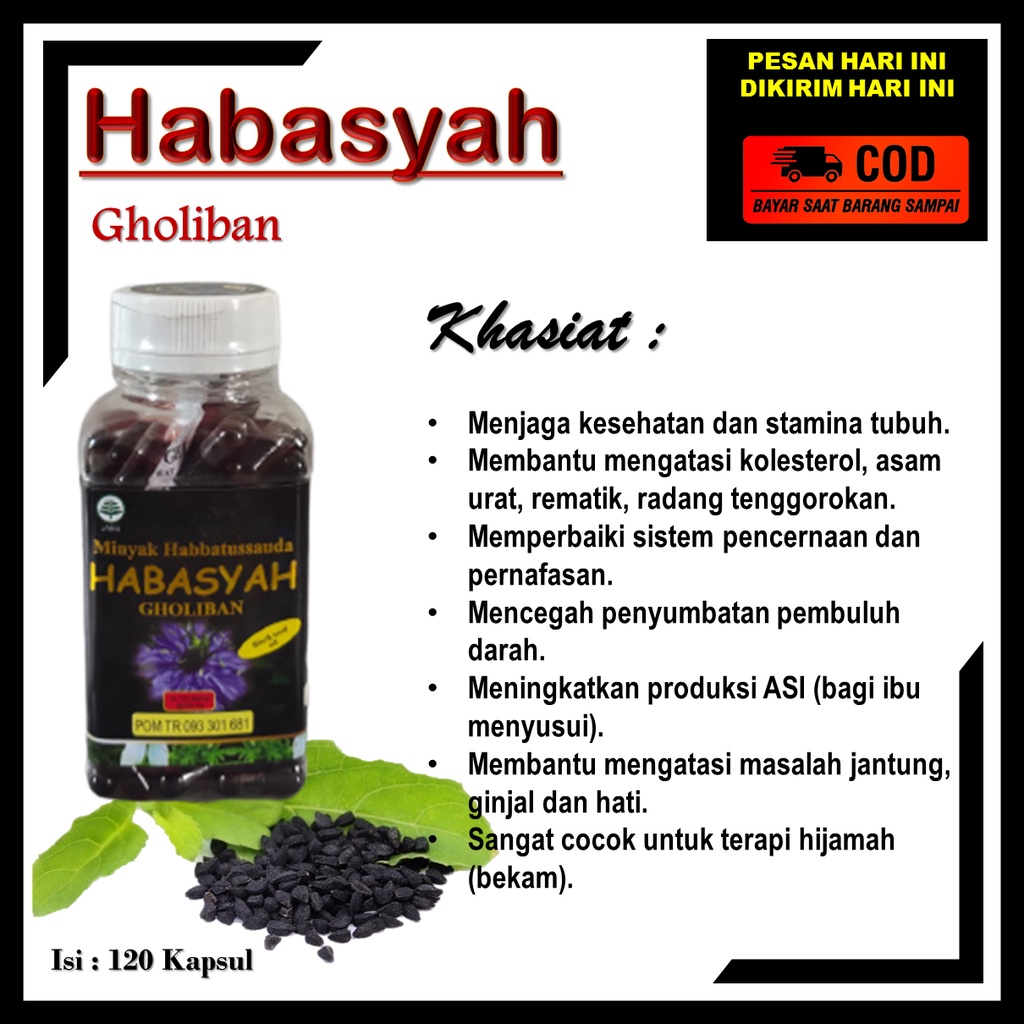 Habatusauda Oil Habasyah 120 Kapsul BPOM RI / Habatusaudah / Habatusauda / Kapsul Habatussaudah