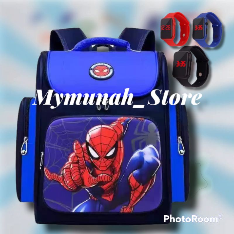 Tas Ransel Sekolah Anak Laki-laki Karakter Marvel Spider-Man Superhero Murah