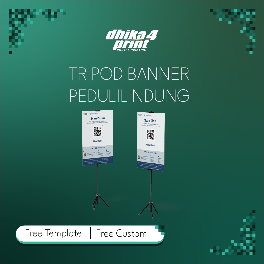 Tripod Banner Peduli lindungi / Tripod Stand Banner / Tripod Banner