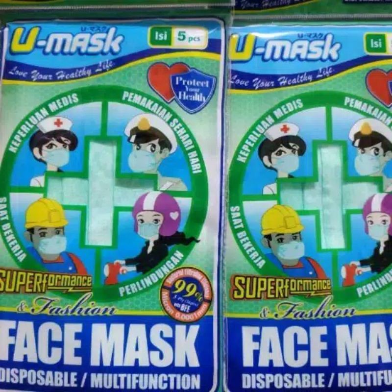 Masker Fit U - Mask Earloop dan Headloop