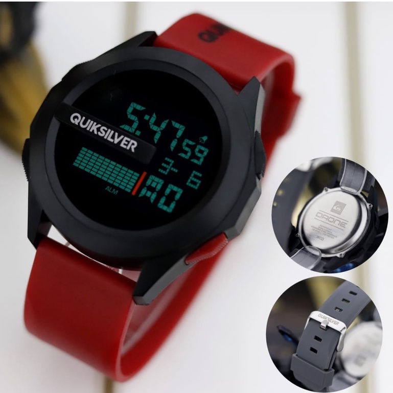 JAM TANGAN PRIA QUICK SILVER DIGITAL - JAM TANGAN PRIA SUPER SPORTY - BAHAN RUBBER