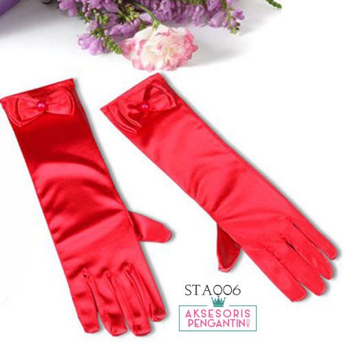 [PRODUK TERLARIS] AKSESORIS ANAK WEDDING GLOVES SARUNG TANGAN ANAK PINK STA006