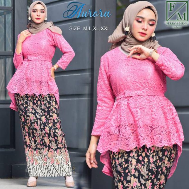 SETELAN KEBAYA BROKAT/SETELAN KEBAYA AURORA/KEBAYA PESTA/KEBAYA WISUDA/KEBAYA MODERN/KEBAYA TERBARU