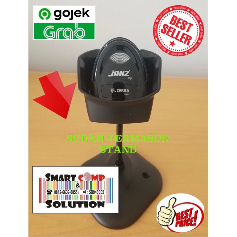 JANZ DS1001 BARCODE SCANNER - By Zebra DS10 1D 2D QR CODE Efaktur Reader SETARA ZEBRA DS1001