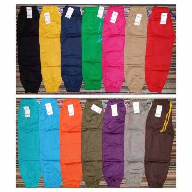 Celana jogger polos anak 2-7 tahun unisex bisa pilih warna