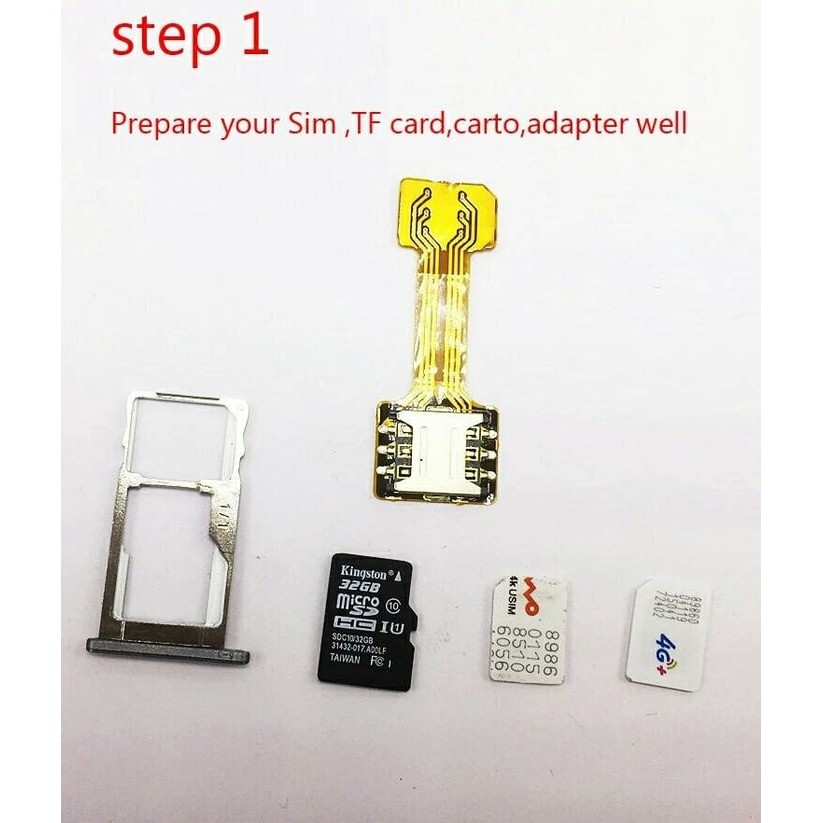 Dual Sim Card Adapter Hybrid Sim Card Extender MicroSD Card Converter