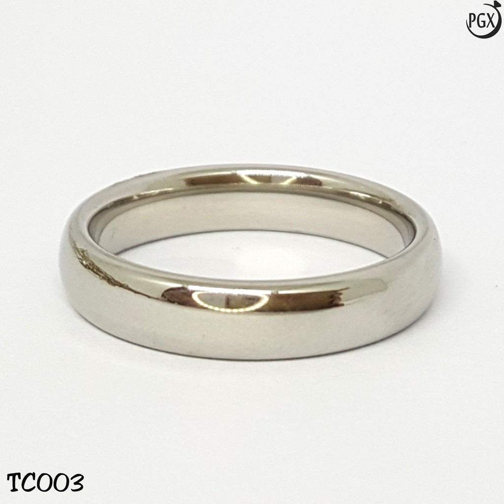 PGX Cincin Titanium Couple Silver Aksesoris Fashion Perhiasan Anti Karat - TC003