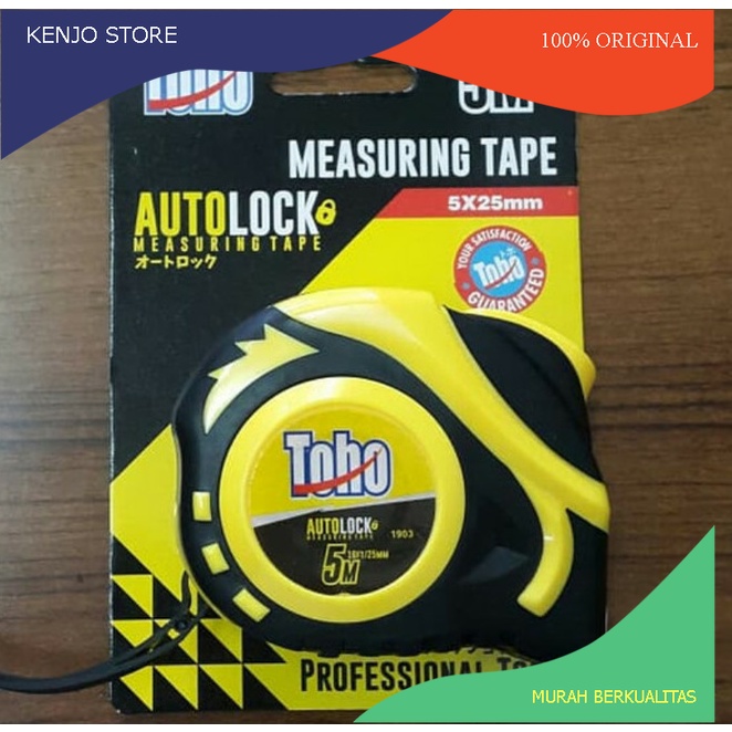 toho Meteran 5m auto / Measuring Tape Autolock TOHO 5 meter