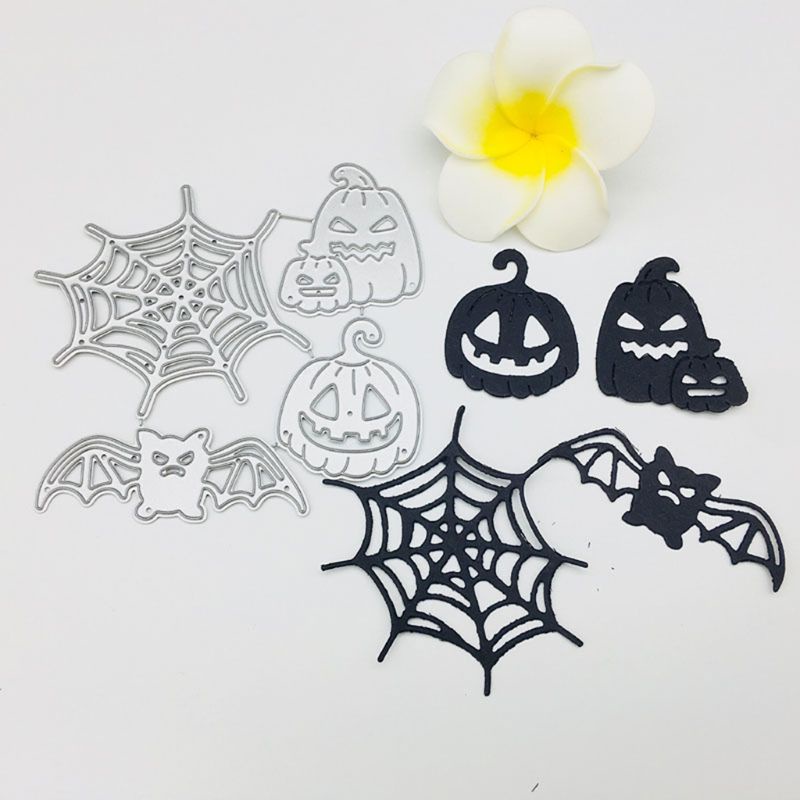 Cetakan Stensil Cutting Dies Motif Hantu Halloween Bahan Metal Untuk Scrapbook / Craft DIY