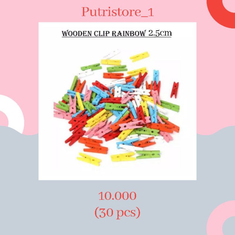 Jepit Polaroid 2.5cm / Wooden Clip Rainbow 2.5cm