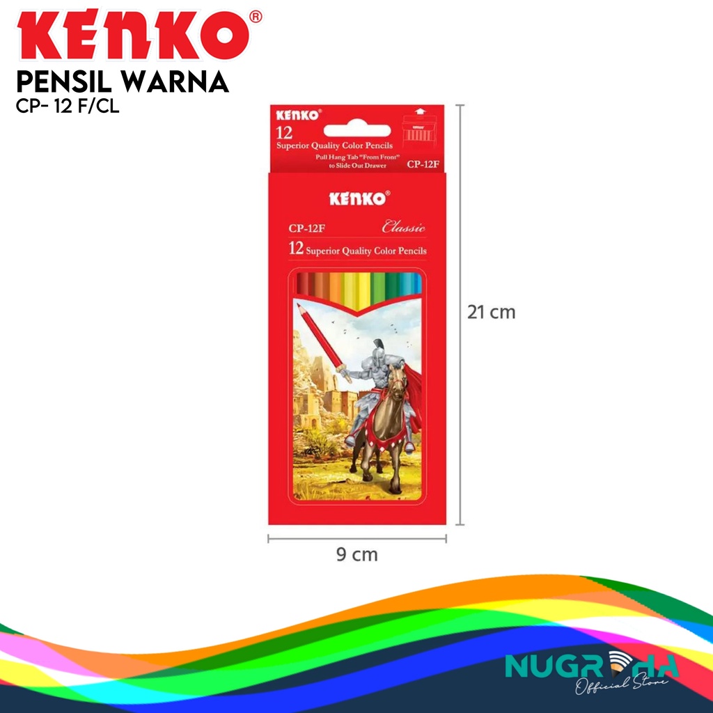 

PENSIL WARNA 12 WARNA KENKO CP-12F/CL