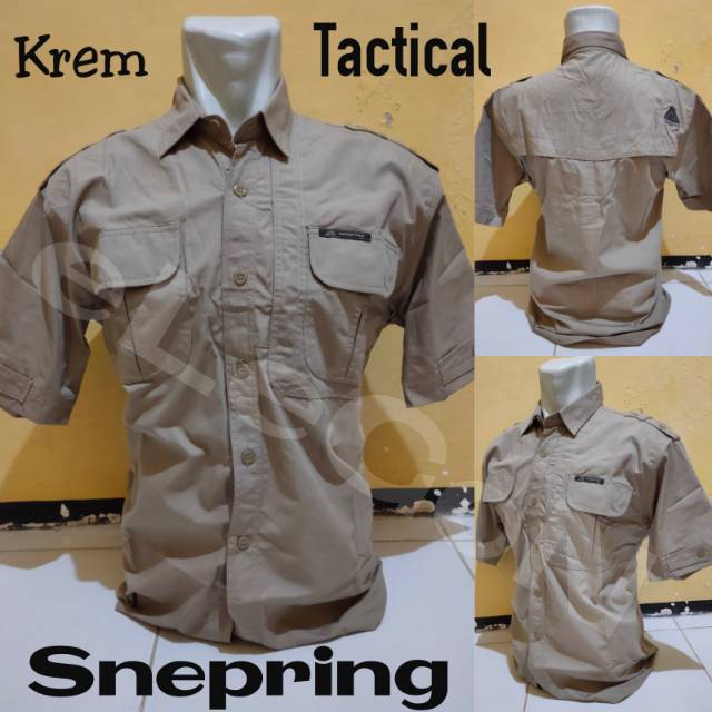 Kemeja Snepring Krem Kemeja Tactical PDL Lapangan Outdoor Kemeja Safari Pendek PDH Snepring Original