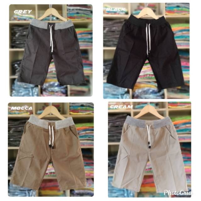 Celana Rip Pendek Anak SD Remaja SMP Cotton Combed Diamond Pinggang Karet