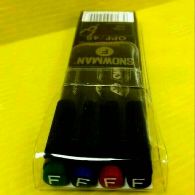 

Spidol Pena Snowman Permanent Marker OHP 4 set warna