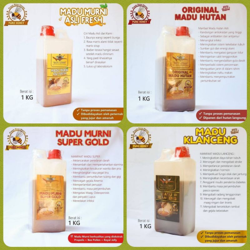 

Madu Murni Asli 1 kg Ratu Lebah/original madu lebah/Madu klanceng/Madu murni [sudah ada izin P-IRT ]