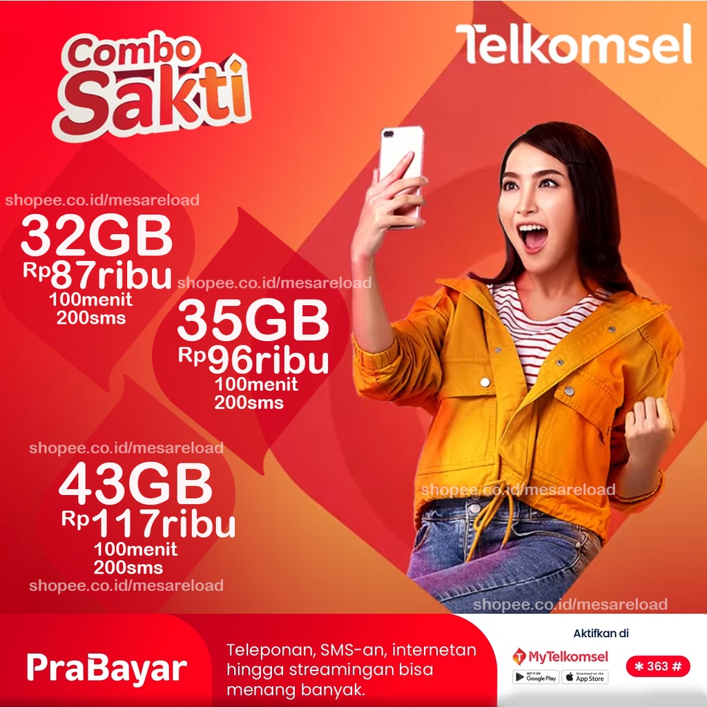 Kartu Sakti Telkomsel Combo 30GB KARTU PERDANA Simpati As Loop