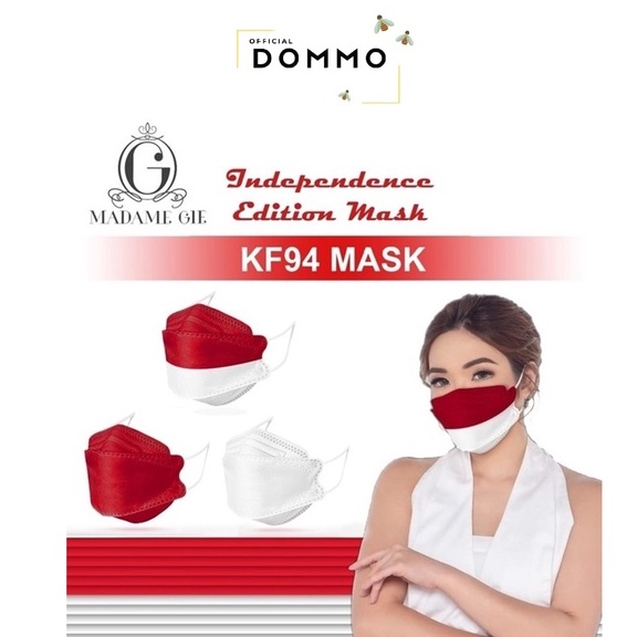 DOMMO - D6067 Madame Gie Protect You KF94 Merah Putih - Masker 1Pcs | Edisi Kemerdekaan RI KE-76