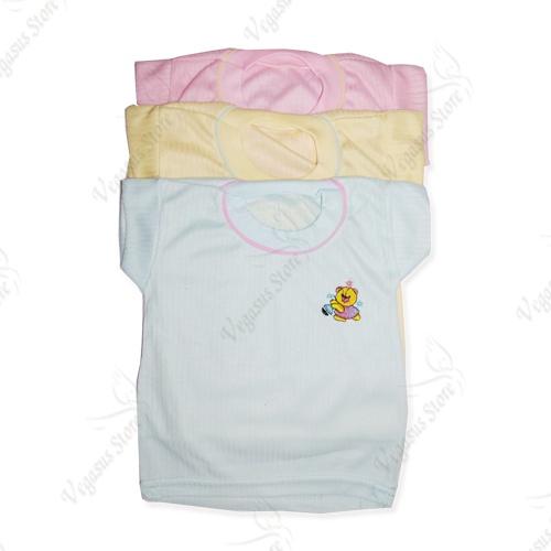 3Pcs Kaos Oblong Salur Bayi Unisex,Boy/Girl 0-3 Dan 12 Bulan-Vegasus Store(COD)