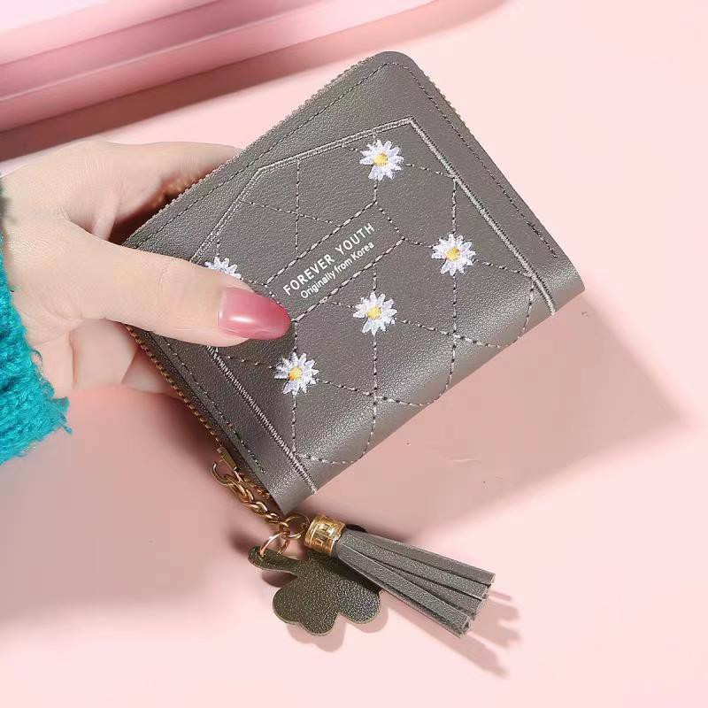 Dompet Mini Wanita Dompet Wanita Koin/Uang Kertas Dompet Wanita Mini Motif Bunga Daisy aladin