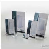 

Papan nama kartu akrilik A8 8x6 cm BANTEX slanted sign holder 8862 transparant iriginal