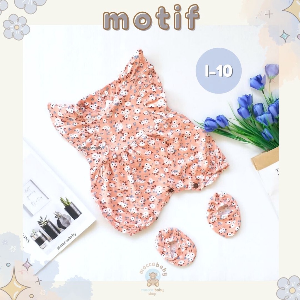 MBSS - BBB JUMPSUIT ZEELAA setelan anak perempuan jumper bayi motif bunga lucu free sarung kaki PART 2