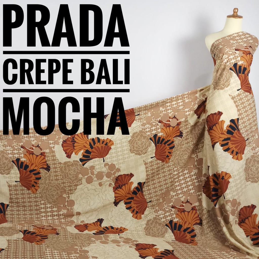 Kain Meteran Prada Crepe Bali Mocha (0.5M)