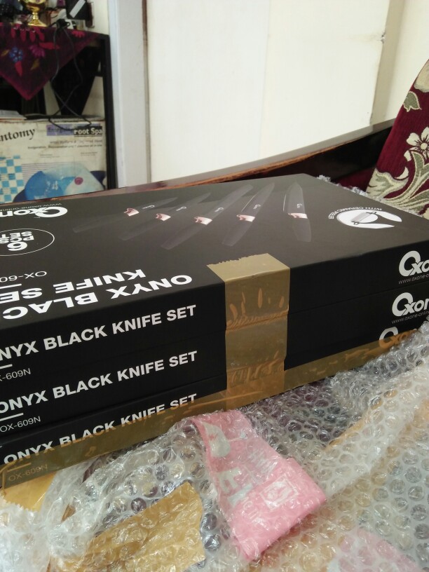 [ Oxone ] Pisau Set Marble Oxone Ox 609n - Black Marble Serie 6pcs