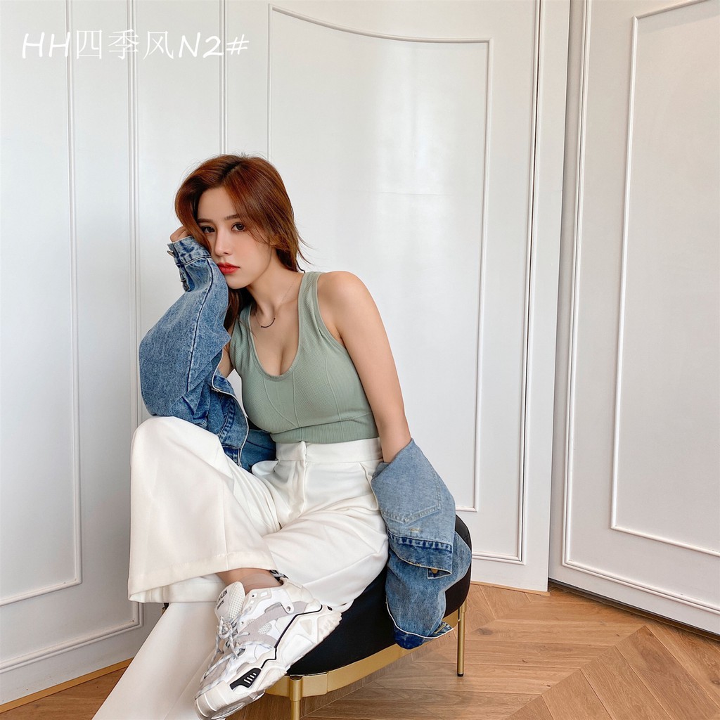 Tank top wanita / Tanktop Bra Korean Vneck  N2#-3