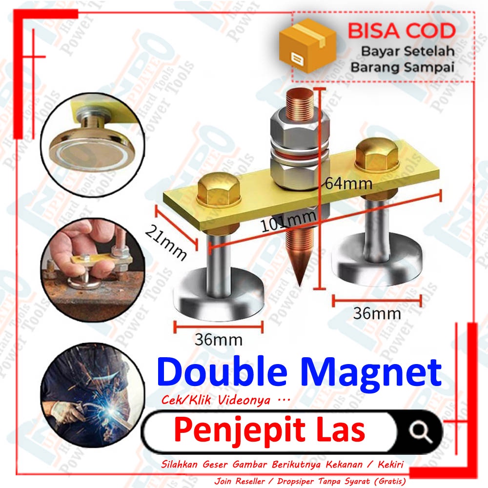 Jual Klem Tang Las Magnet Single Double Kabel Massa Mesin Travo Las