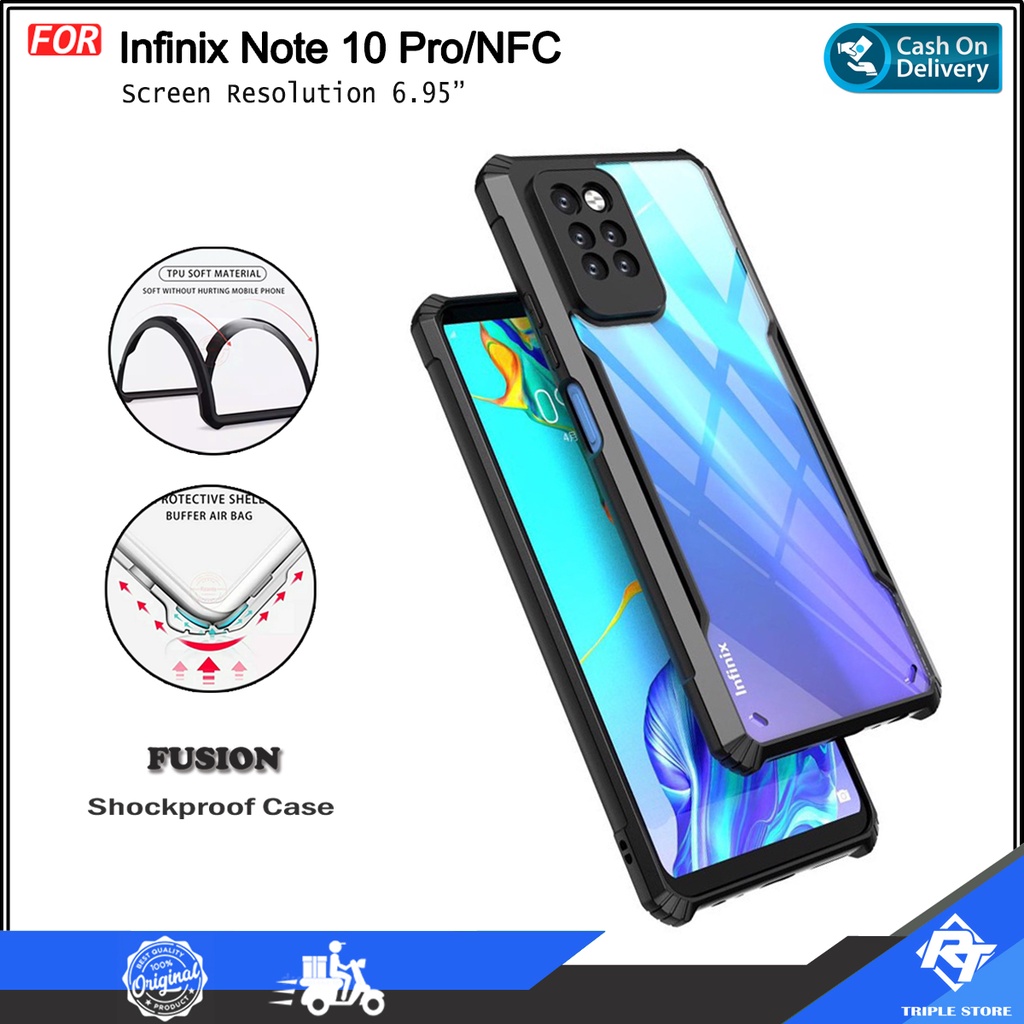 Case Infinix Note 10 Pro and Infinix Note 10 Pro NFC Soft Hard TPU HD Transparent Casing Cover