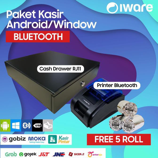 

PAKET KASIR / PPOB ANDROID (CASH DRAWER+PRINTER BLUETOOTH+KERTAS)