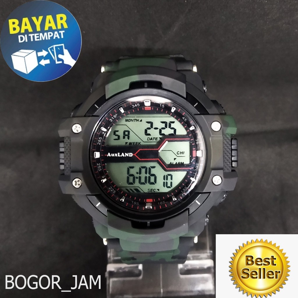 JAM TANGAN PRIA (COD )AUXLAND CORAK ARMY WATERRESISTANT BEST SELLER