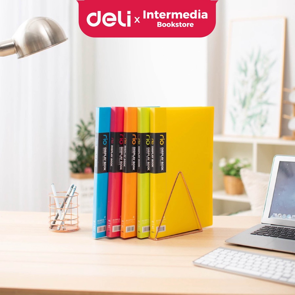 

Deli EB01202 Display Book Holder Seri Rio FC 30P 0.75mm Bahan PP yang kuat warna cerah