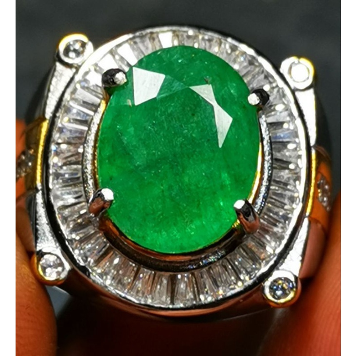 Batu permata natural zamrud colombia Ring microsetting