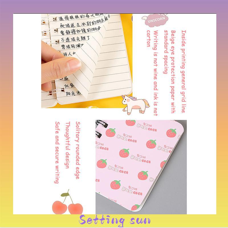 A7 Rollover Coil Buku Mahasiswa Saku Buku Kecil Mini Notebook Diary Portable Office Notepad TN