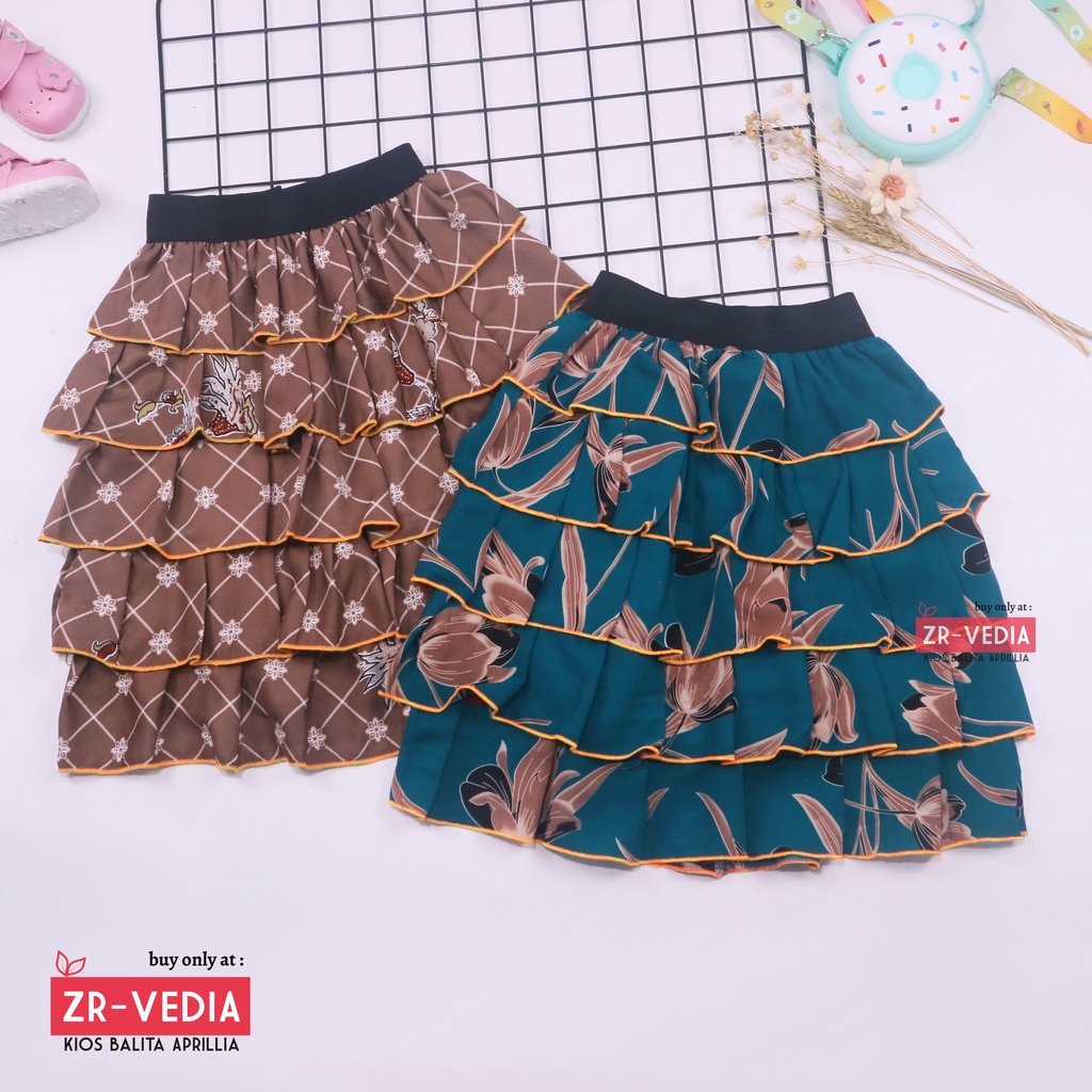 Rok Tumpuk Uk. 7-9 Tahun / Rok Anak Perempuan Murah Skirt Pendek Motif Bisa Untuk Harian Nari Pergi