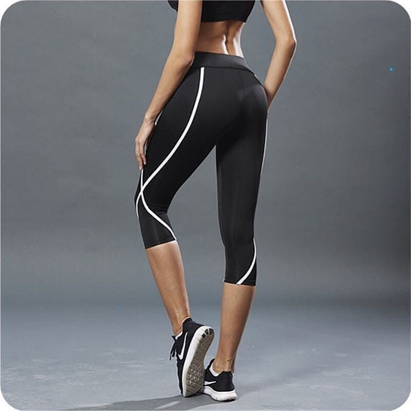 Celana senam wanita Legging Sport Capri 3/4 TMK16 Highwaist Knee Length Legging