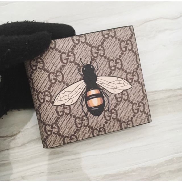 Gucci print GG Supreme Bee wallet dompet gucci semi premium authentic persis original