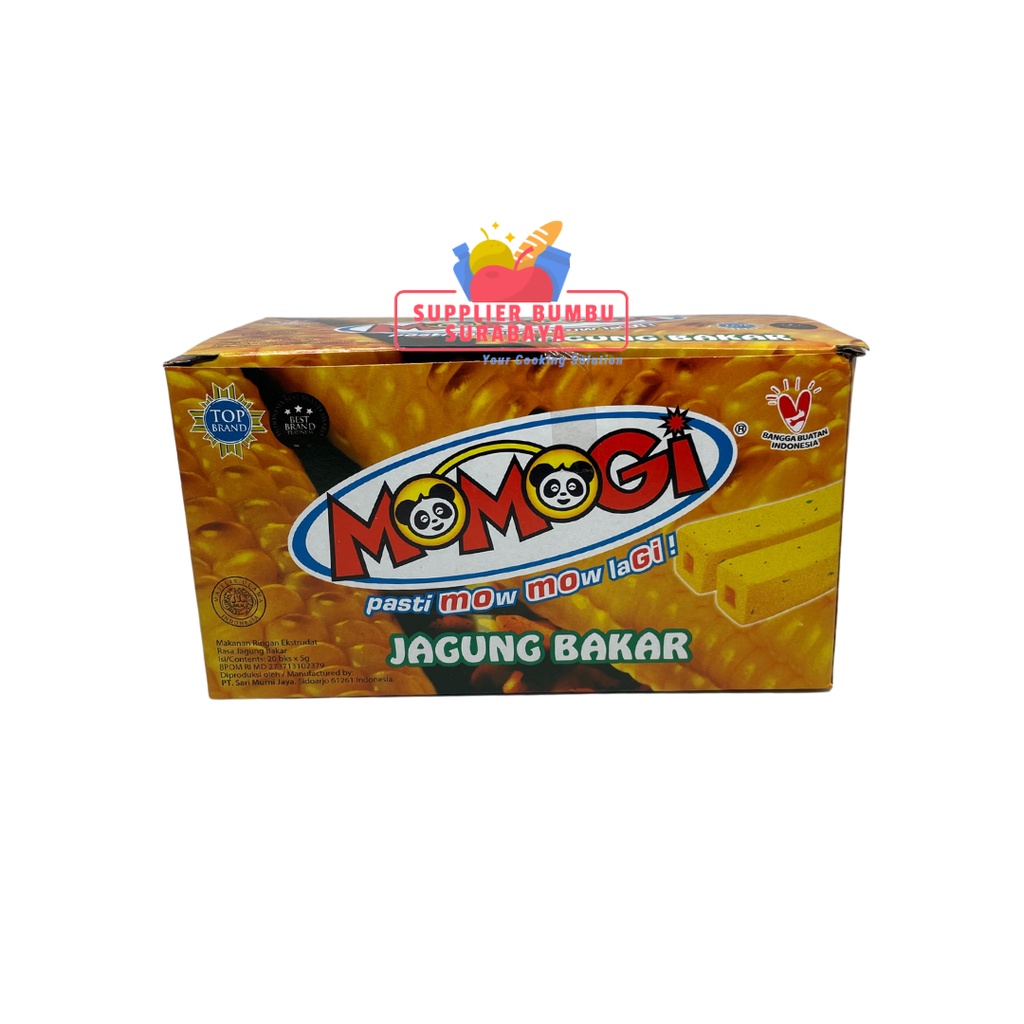 Momogi Stick Snack Keju Jagung Bakar Coklat Seaweed Cappucino 1 BOX