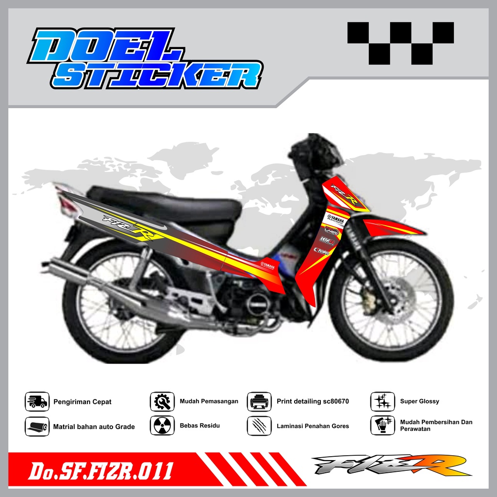 STICKER STRIPING FIZ R - STICKER STRIPING LIST VARIASI HOLOGRAM , CROME FIZ R DOEL 011