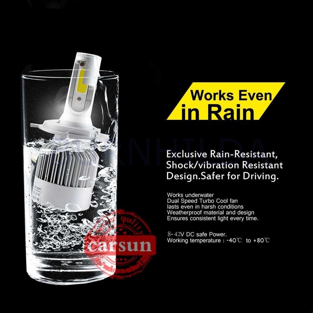 Lampu Mobil Headlight LED H4 COB 2 PCS accesoris motor mobil burnhilda