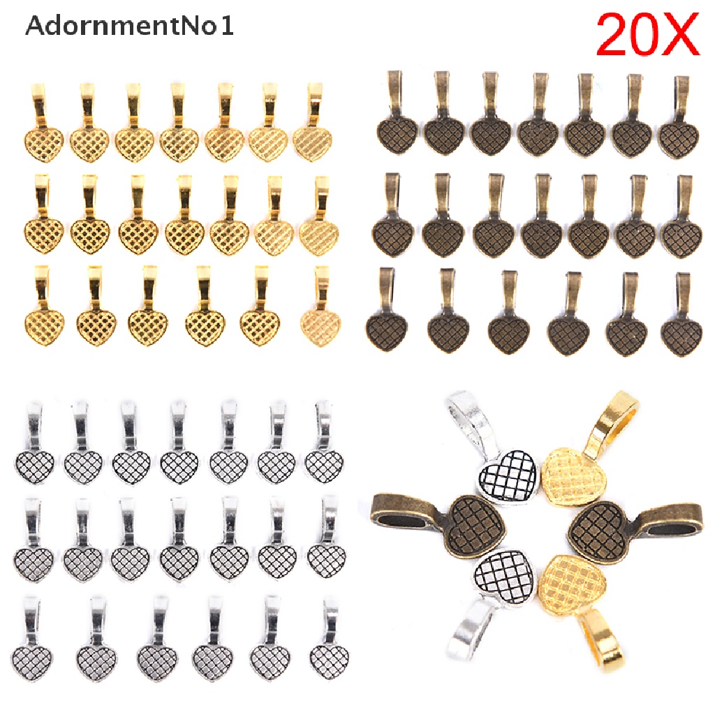 (AdornmentNo1) 20pcs / lot Liontin Cabochon Bentuk Hati Flat Untuk DIY Perhiasan