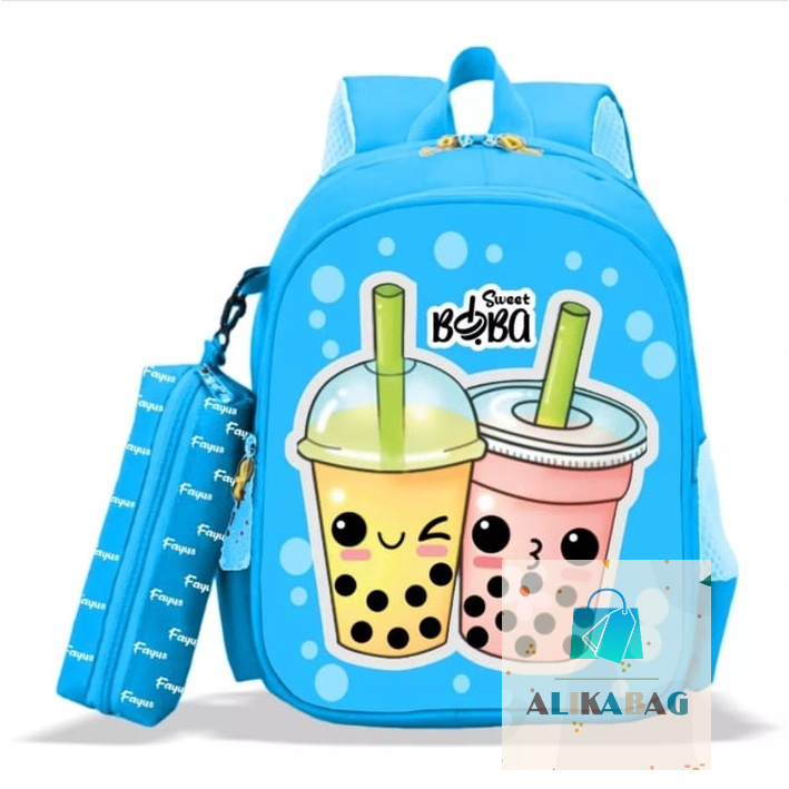 ALIKA BAG - Tas Ransel Sekolah Anak Perempuan Laki -Laki Terbaru Karakter Boba Yummy