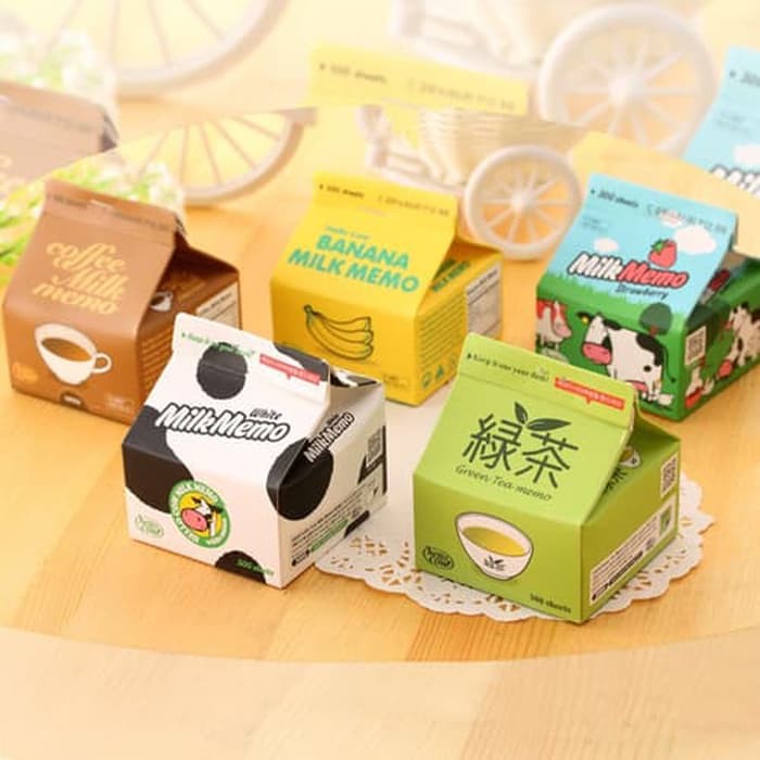 

NR sticky notes post it kardus susu milk cartons memo notes ideas sno030 Putih