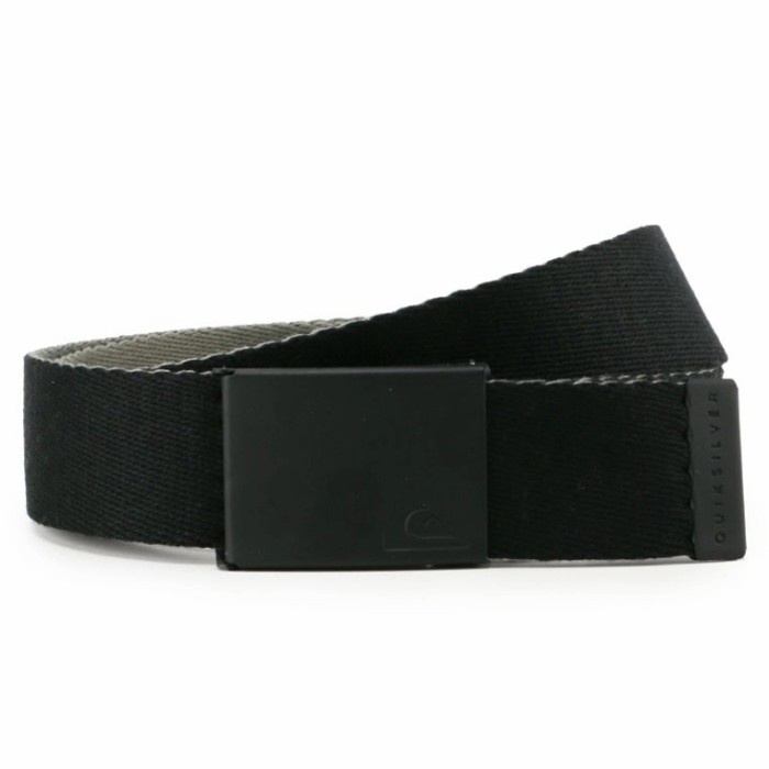 Quiksilver The Jam 5 Belt ikat pinggang pria canvas hitam ORI 20GS