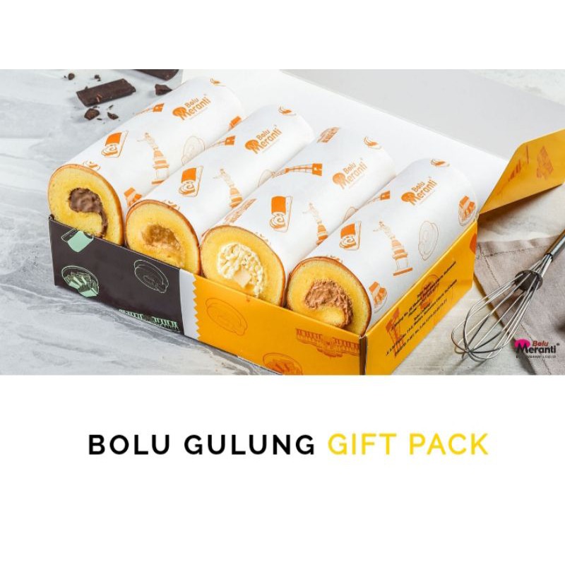 

GIFT PACK BOLU MERANTI MEDAN 4 RASA ISI MOKA , NENAS, CAPUCINO DAN KEJU Uk. 24 x 14