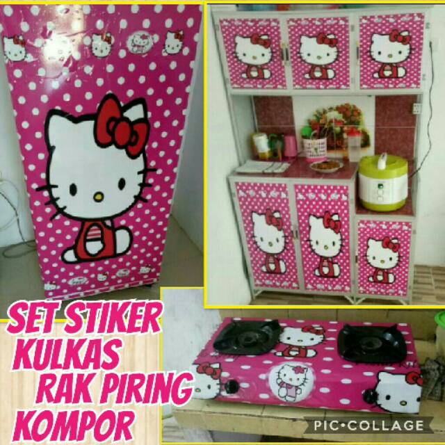 Set Stiker Kulkas, Rak Piring, dan Kompor