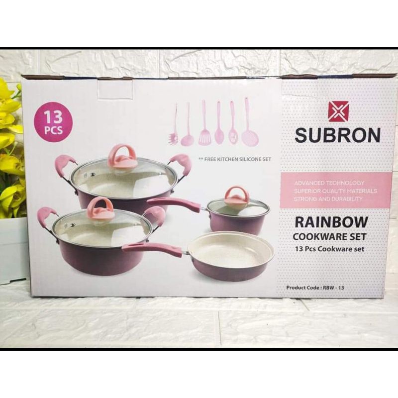 panci teflon  cookware set murah 13 pcs bmw / subron / inf