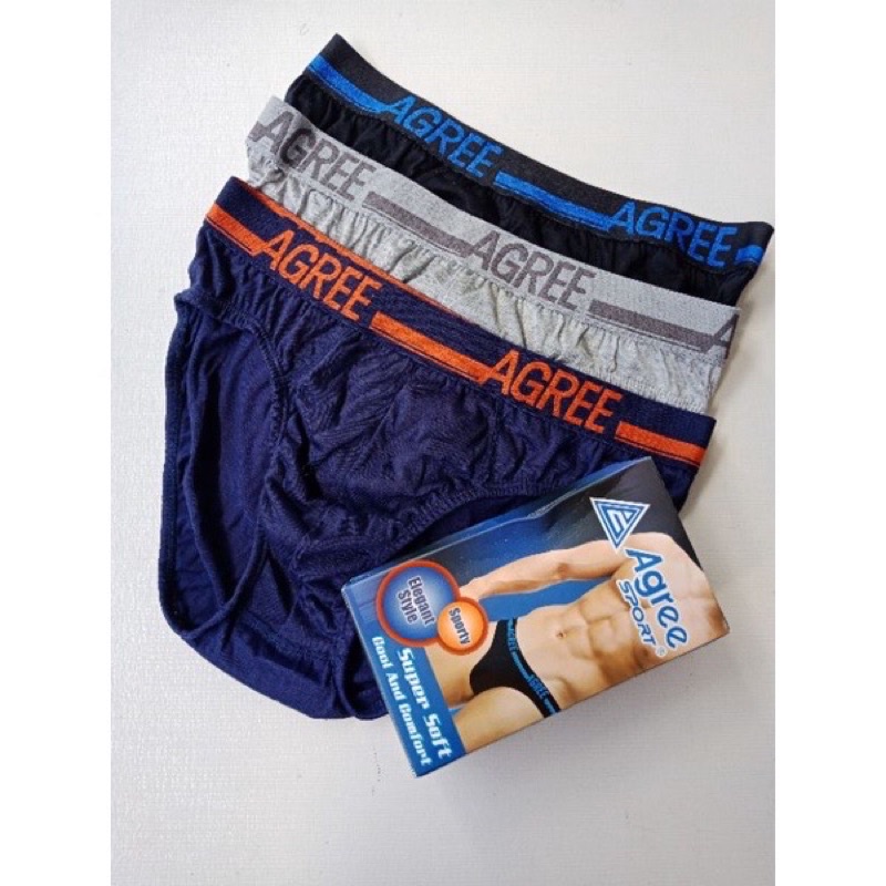 [ 3pcs ] Celana Dalam Agree Sport Art. 2325 Mens Brief Underwear CD Cowok