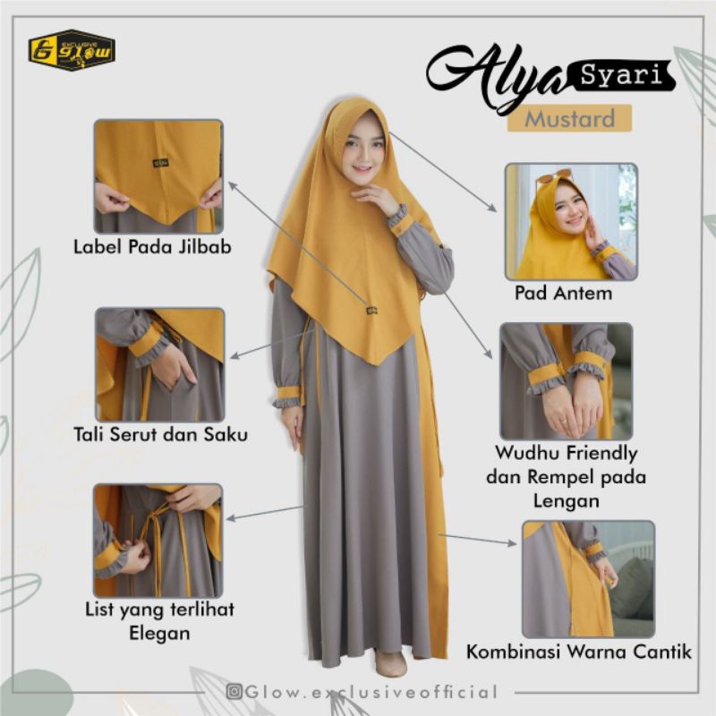 Ready Gamis Set Exclusive Alya Syari Glow Exclusive